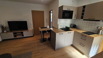 Kühlschrank, Mikrowelle, Herdplatte, Geschirrspüler