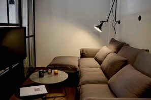Apartment, 1 Bedroom, Balcony | Living room - Wyn-cozy Studiostniarchos Foundation Near the Sea (Kallithea)