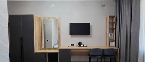Standard Twin Room, Private Bathroom | Desk, laptop workspace, blackout drapes, soundproofing