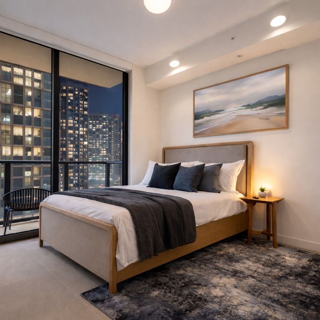 Grand Studio Suite, 1 Queen Bed, Balcony, City View | Living area | 55-inch Smart TV with digital channels, Netflix, foosball