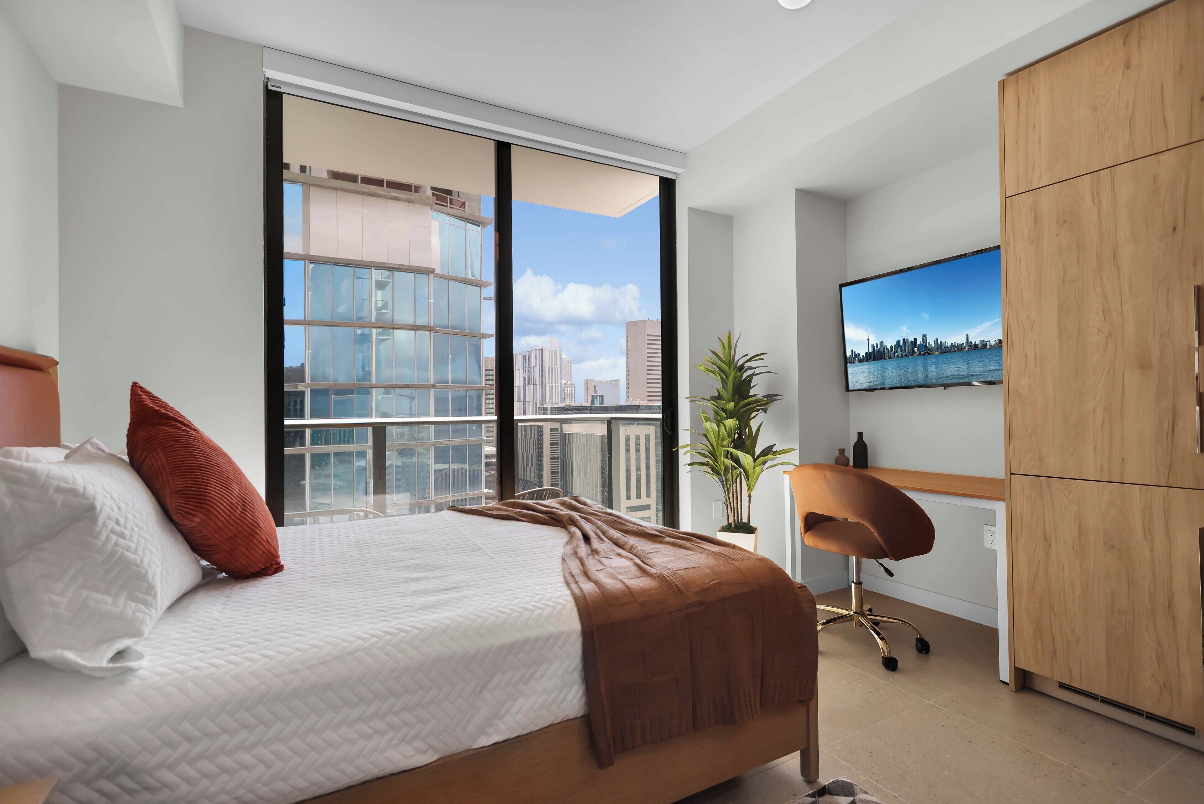Elite Studio Suite, Balcony, City View | Living area | 55-inch Smart TV with digital channels, Netflix, foosball