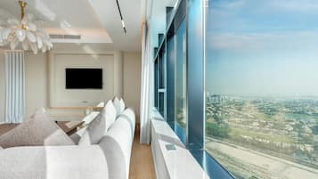 Maisonette, Stadtblick | Wohnbereich