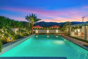 Pool - Living The Desert Way - Expansive 5‑Bedroom with Pool, Spa, Fire Pit & Stunning Mountain Views (Palm Springs)