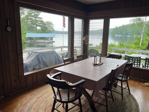 Dining - Classic Lake House with Guest Cottage on Wolfeboro's Premier Springfield Point (Wolfeboro)