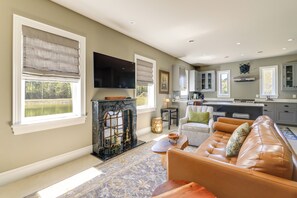 House (3 Bedrooms) | Interior - Patio w/ Pond & Forest Views! Havelock Retreat (Havelock)