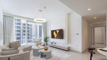 奢華公寓, 陽台, 海灘景觀 | 起居區