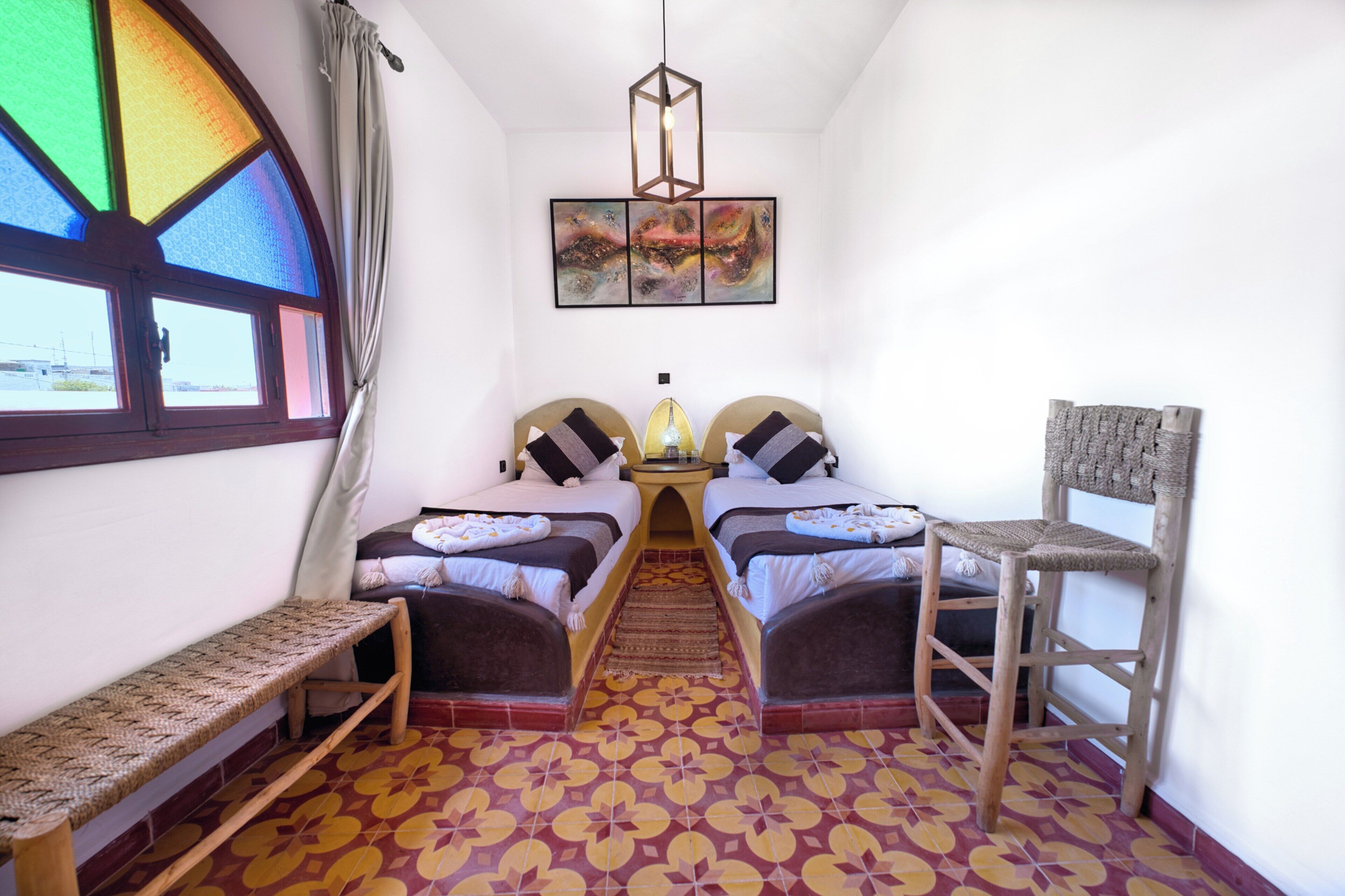 Chambre Confort avec lits jumeaux, balcon, vue jardin