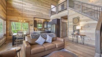 Chalet rustique, 3 chambres | Aire de séjour | Téléviseur connecté