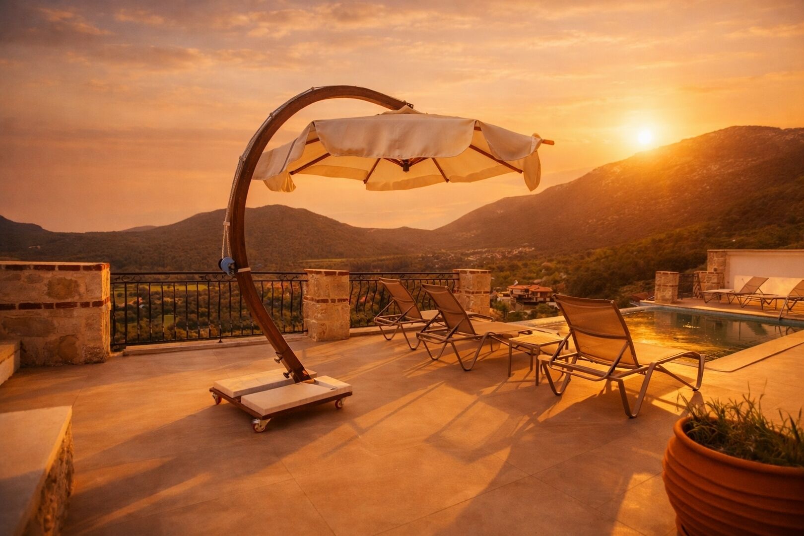 Villa, vistas a la montaña | Terraza o patio