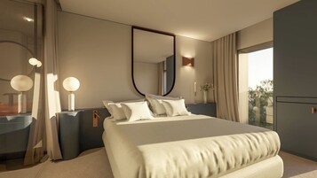 Habitación Deluxe con 1 cama doble o 2 individuales, vistas al mar | Minibar, caja fuerte, escritorio y wifi gratis