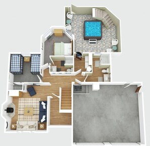 Floor plan - Newly Renovated! ~ Hot Tub ~ Deck ~ SHARC ~ Bikes ~ 3 King Beds (Sunriver)