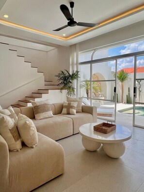 Living area - Mediterranean 3BR Villa Near Fins Beach (Canggu)
