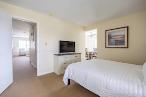 2 bedrooms, desk, iron/ironing board, travel crib