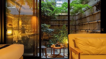 Luxury Twin Room, Patio, Garden View | Desk, laptop workspace, iron/ironing board, free WiFi