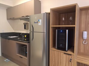 Estúdio básico, vista para a cidade | Cozinha privada