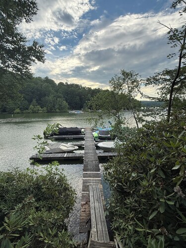 Elegant Lakefront Escape - Boat Slip + Two-Story Deck - Sleeps 10 - Pet Allowed