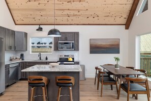 Fridge, microwave, oven, stovetop - Modern A-Frame + Hot Tub with Lake Views Near Branson (MARVEL CAV PK)