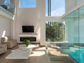 House, 4 Bedrooms, Smoking, Fireplace | Living room - Luxurious 4-bedroom House in Alajuela, Costa Rica (Guacima)