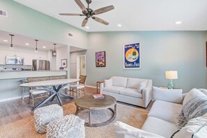 TV, offices - Lagoon-View Villa Steps from the Beach (Isle of Palms)