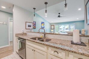 Fridge, microwave, oven, stovetop - Lagoon-View Villa Steps from the Beach (Isle of Palms)