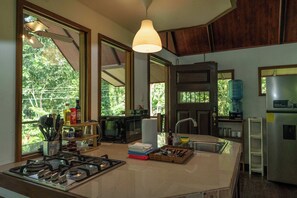 Microwave, stovetop, coffee/tea maker, cookware/dishes/utensils - Casa León – Walk to Beach, AC, High-Speed Fiber WiFi (Talamanca)