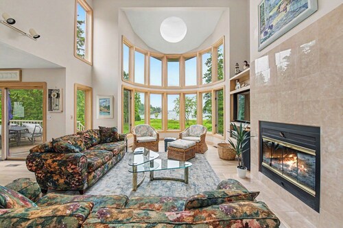 Waterfront Home Lake Charlevoix Oyster Bay Mooring Buoy Private Dock Beach fire!