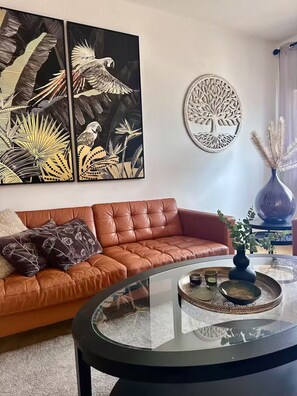 Living area - Blue Skies Villa 1&2 ,Spacious 10-bedroom bungalow in tranquil Portimao with AC (Faro)