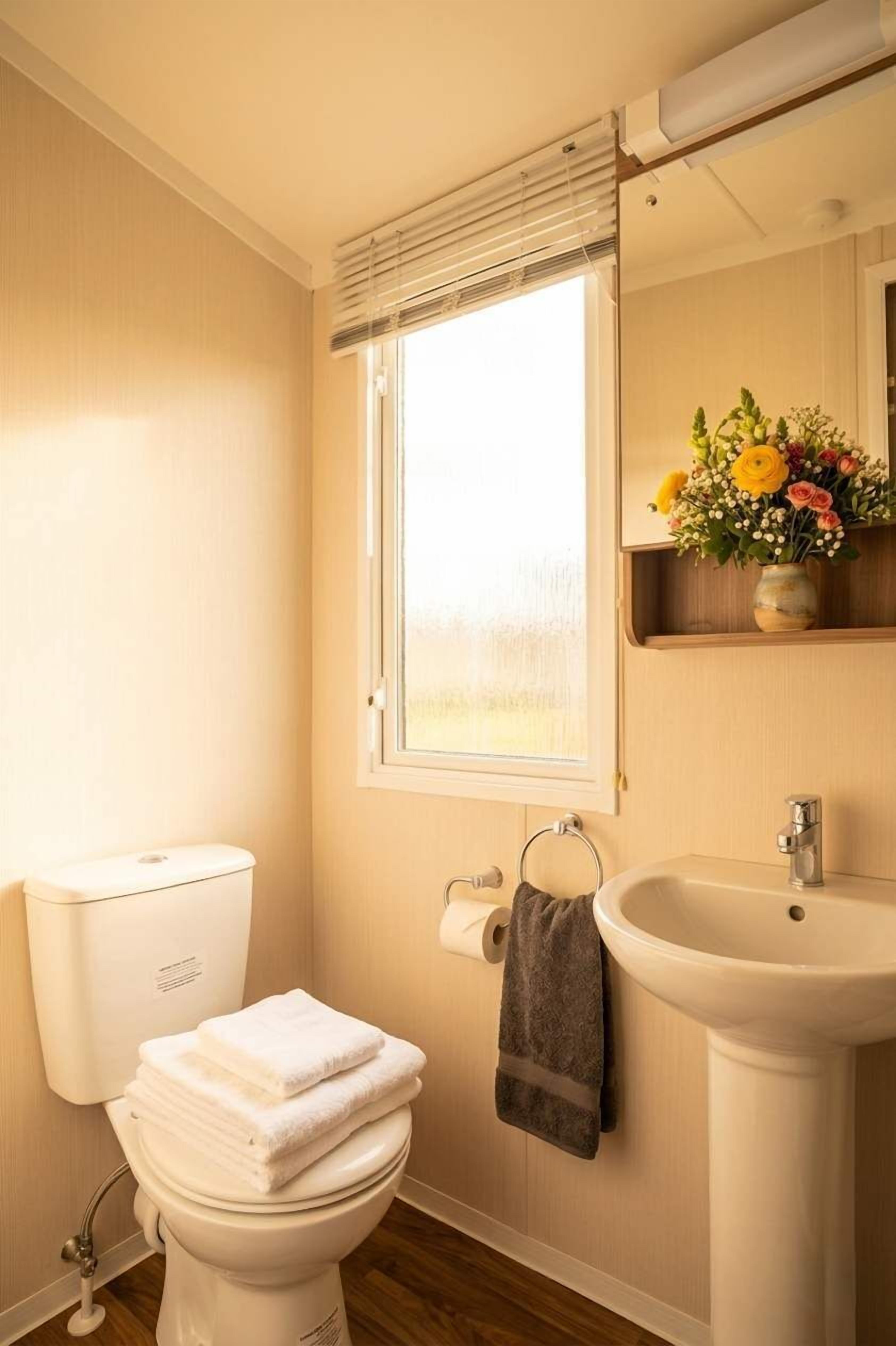 Dusche, Haartrockner, Handtücher, Shampoo