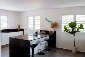 Fridge, microwave, oven, stovetop - Aqua Vista, Oceanview Villa with infinity pool Coral Estate close to the beach! (Sint Willibrordus)