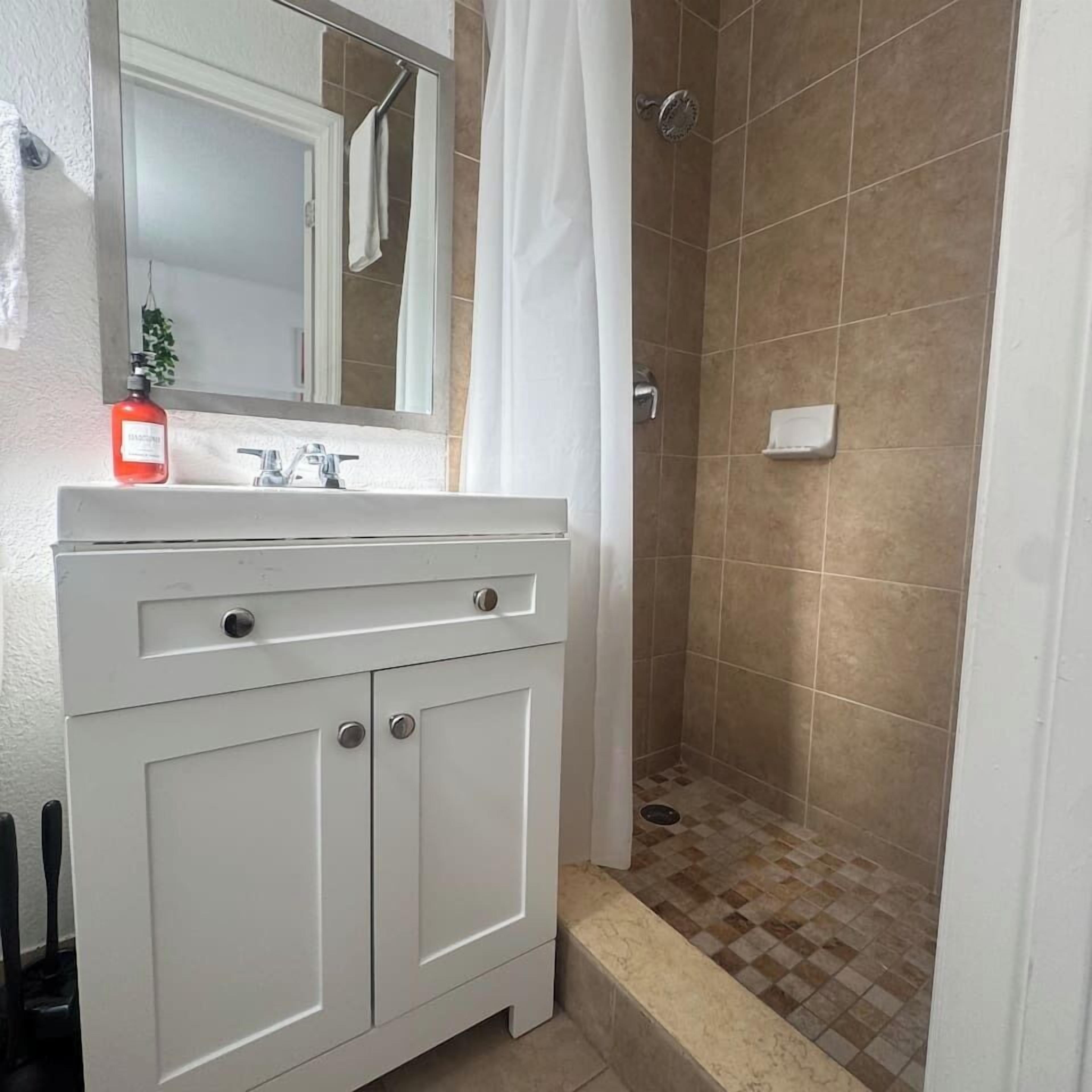 Shower, hair dryer