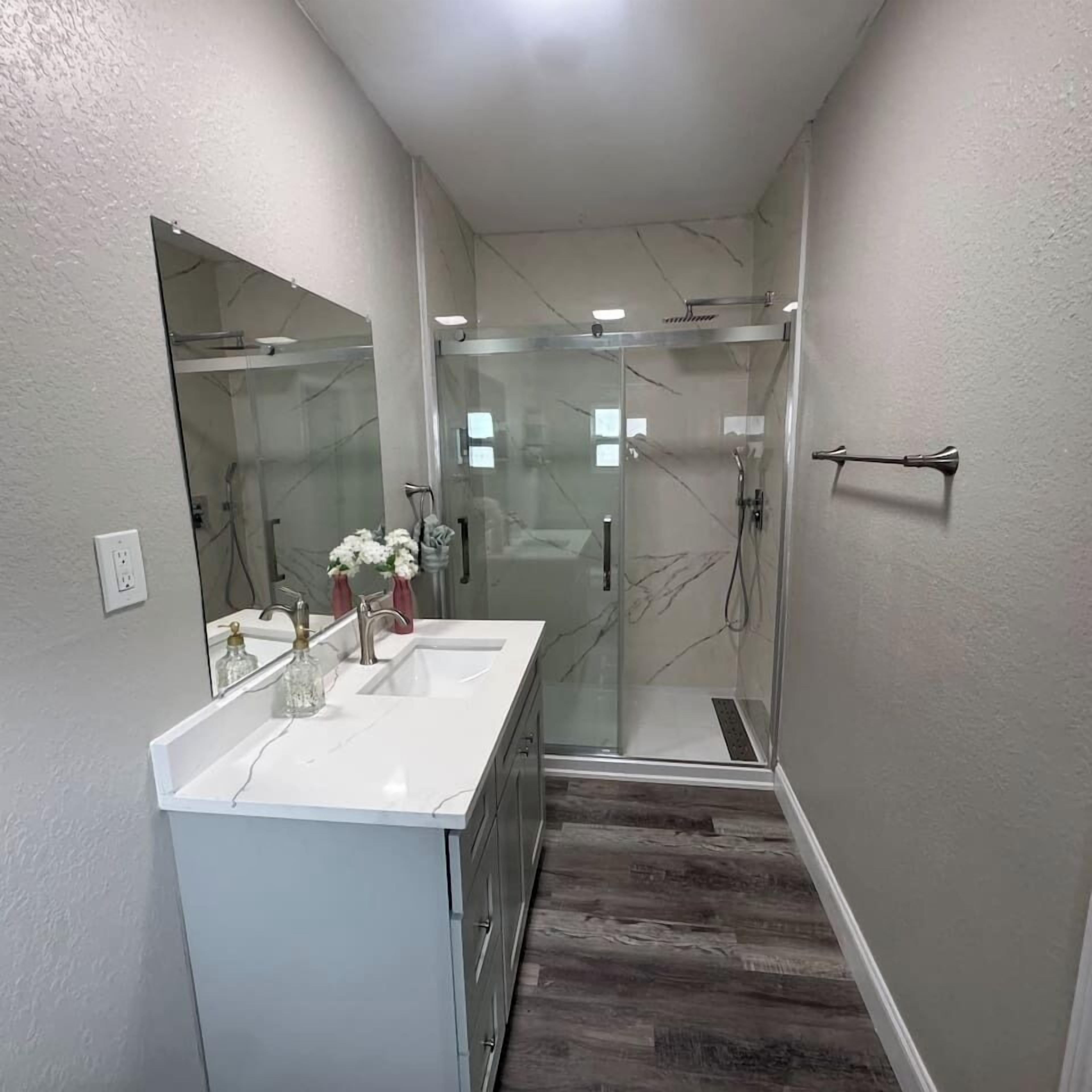 Shower, hair dryer