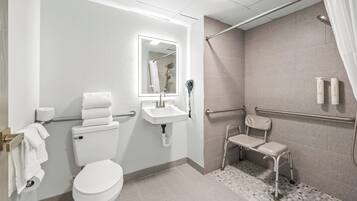 Room, 1 King Bed, Non Smoking | Bathroom | Bathtub, hair dryer, towels, soap