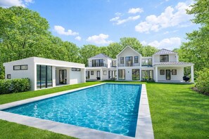 Outdoor pool, a heated pool - Private Hamptons Estate - 7 BR, Pool, Spa, Sag Harbor (Sag Harbor)