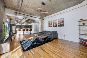 Smart TV, offices - Clocktower Views | Sky Lofts 1BR | 30+ Stay (Denver)