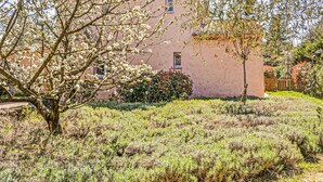 A building with a garden in front, surrounded by various plants and shrubs. - Beautiful home in Grasse (Grasse)