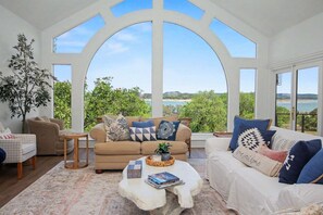 Fireplace - Meet Me In Paradise: CL Waterfront + Outdoor Fireplace + Pool Table + Ping Pong + 2 Living Areas (Canyon Lake)