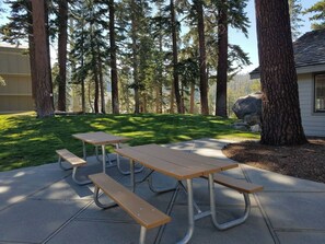Outdoor dining - Updated 2B/2BA at Canyon Lodge- Jacuzzi & Parking! (Mammoth Lakes)