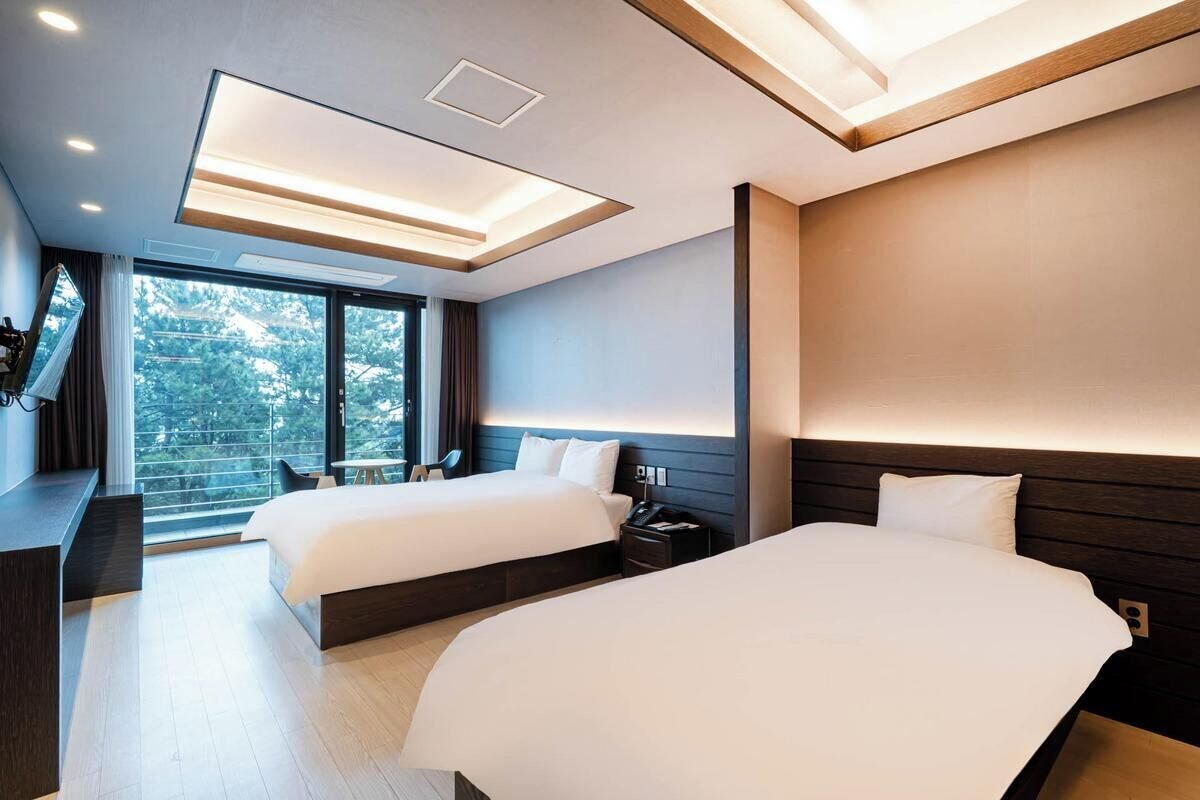 Chambre Deluxe avec lits jumeaux, vue montagne