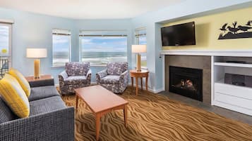 TV, fireplace, DVD player, video library