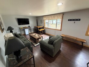 Living area - Private Multi-family Adirondack lakefront cabin with 4 bedrooms 2 full baths (Greig)