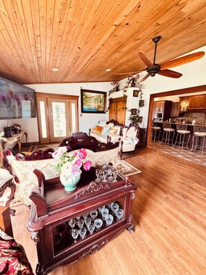 Living area - Delightful, 6-bedroom-King beds house in charming Naperville-Aurora, 5 TV’s-WiFi (Eola)