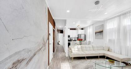 Luxury 4BR Sleeps 16 • Free Parking • Walk to Train • Near NYC
