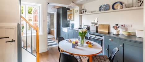 Fridge, microwave, dishwasher, coffee/tea maker