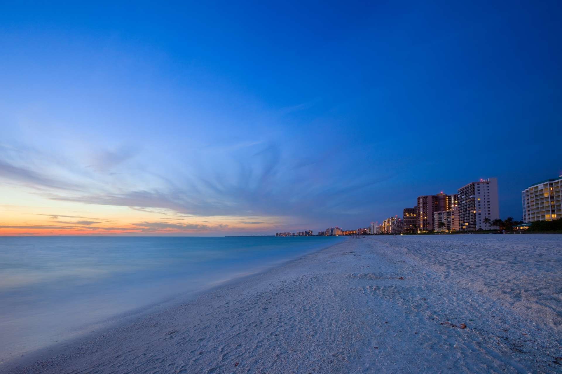 Come and enjoy the wonderful sunsets on Marco Island’s white sand beach!