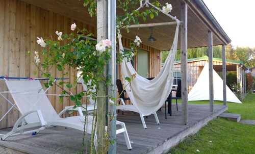 Ferienhaus mit Kamin am Achterwasser in Lutow