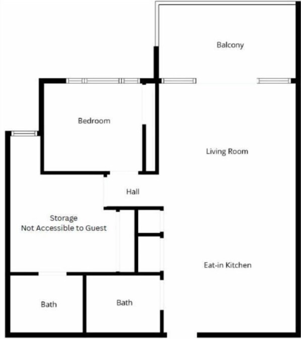 Floor plan - Sunlit 1BR Retreat, Shops and Cafés at Doorstep (Phillip)