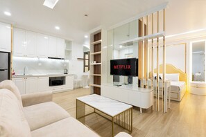 Basic Apartment, City View | Living area | TV - Saigon River Apartment (HO CHI MINH)