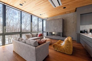 Luxury Chalet, Balcony, Mountain View | Living area