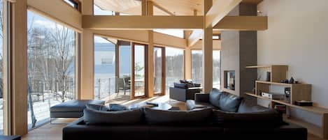 Luxury Chalet, Balcony, Mountain View | Living area