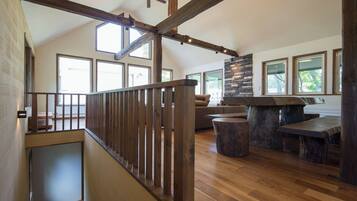 Family Chalet, Resort View | Living area | Flat-screen TV, fireplace